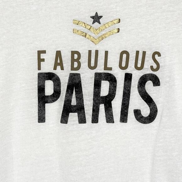 IKKS Women White Linen Paris Short Sleeve Tshirt - Picture 2 of 5